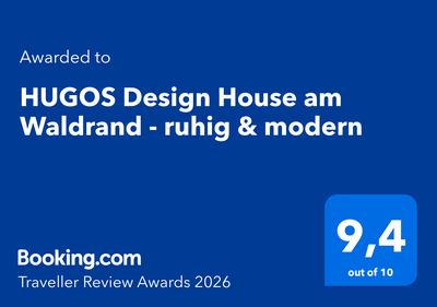 Booking.com Traveller Review Award 2026 für das HUGOS Design House: 9,4 von 10